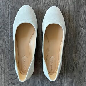 Gray Suede Ballet Flat - Size 8 M - Violet & Red - Wilma - Never Worn